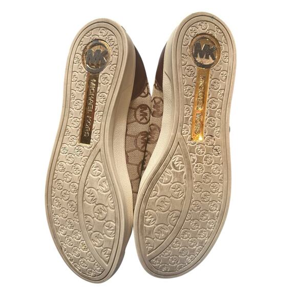 Michael Kors Logo Lace-Up Sneakers Brown Monogram Canvas Size 8M - Picture 9 of 11